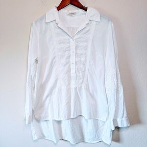 Sundance Eyelet Embroidered Linen White Blouse